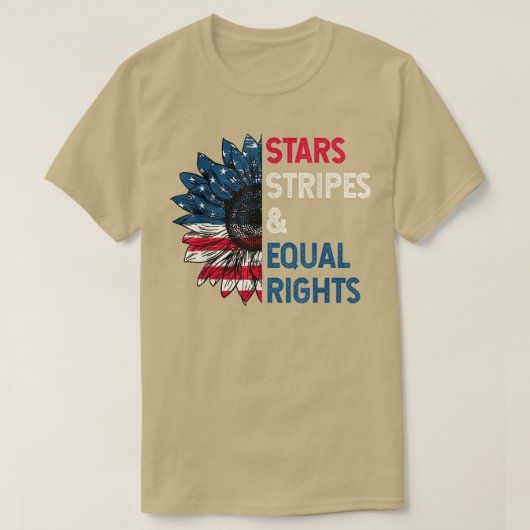 Stars stripes and Equal rights 4e juli Vrouwen T-shirt (Design voorkant)