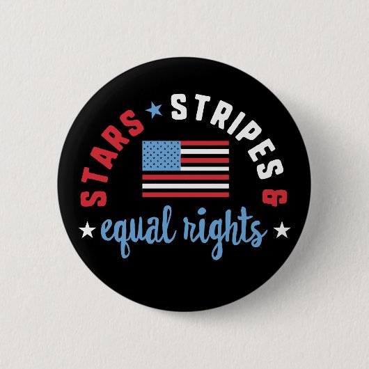 Stars stripes and Equal rights 4th of Juli Ronde Button 5,7 Cm (Voorkant)