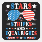 Stars Stripes and Equal Rights Shirt Vierkante Sticker (Voorkant)