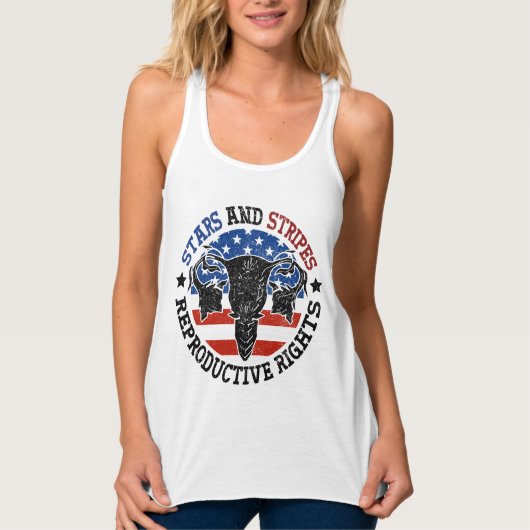 Stars stripes and Reproductive Rights Pro Choice Tanktop (Voorkant)