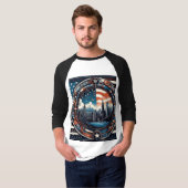 "Stars, Stripes, and Style: Trendy US-Inspired Tee T-shirt (Voorkant volledig)