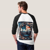 "Stars, Stripes, and Style: Trendy US-Inspired Tee T-shirt (Achterkant volledig)
