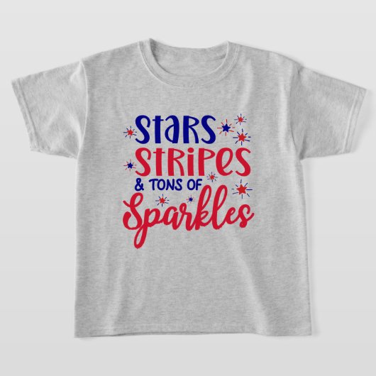 Stars Stripes and Tons Of Sparkles 4th Of July T-shirt (Laagn)