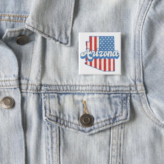 Stars & Stripes Arizona Silhouette Vierkante Button 5,1 Cm (In situ)