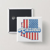 Stars & Stripes Arizona Silhouette Vierkante Button 5,1 Cm (Voorkant /achterkant)