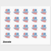 Stars & Stripes Arizona Silhouette Vierkante Sticker (Vel)