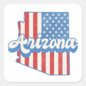 Stars & Stripes Arizona Silhouette Vierkante Sticker (Voorkant)
