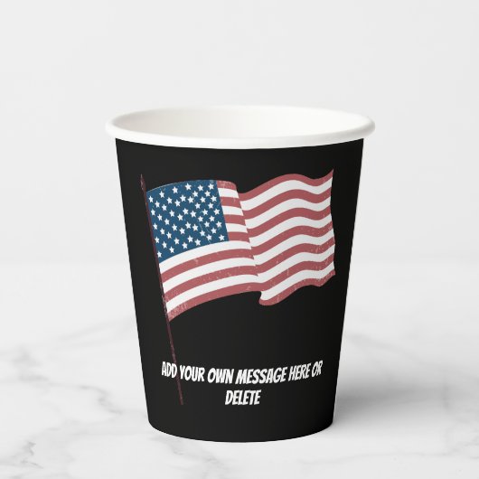 Stars & Stripes Bald Eagle.Customize name/message Papieren Bekers (Achterkant)