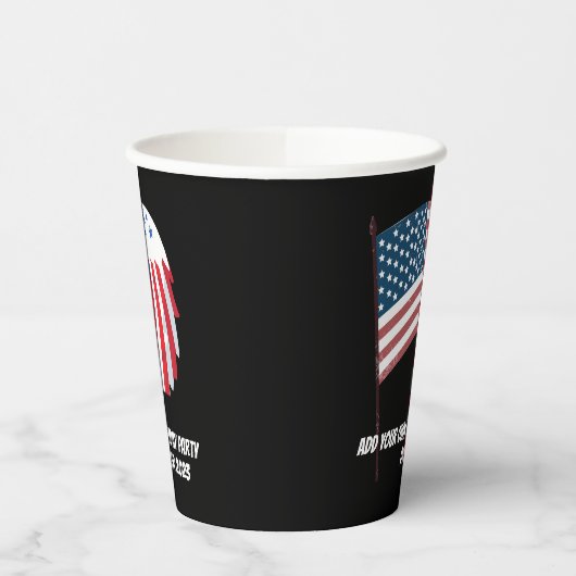 Stars & Stripes Bald Eagle.Customize name/message Papieren Bekers (Links)