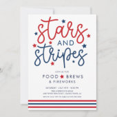 Stars & Stripes BBQ-uitnodiging Kaart (Voorkant)