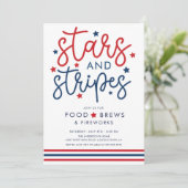 Stars & Stripes BBQ-uitnodiging Kaart (Staand voorkant)