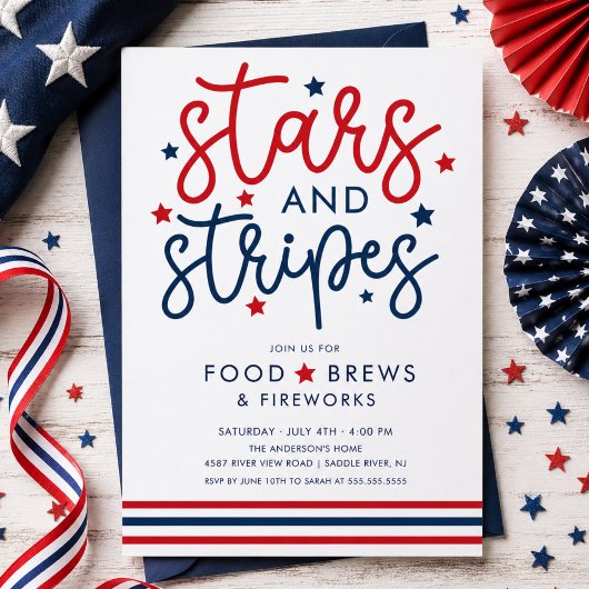 Stars & Stripes BBQ-uitnodiging Kaart