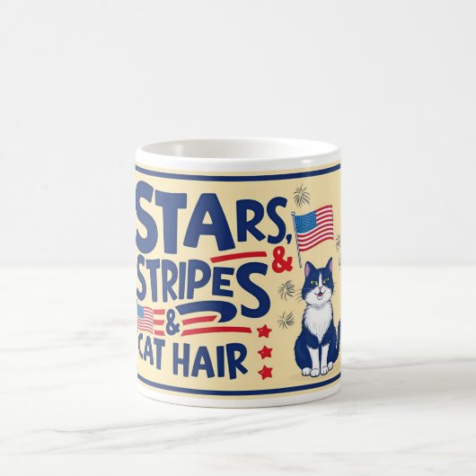 Stars, Stripes & Cat Hair – Funny Cat Mok (Center)