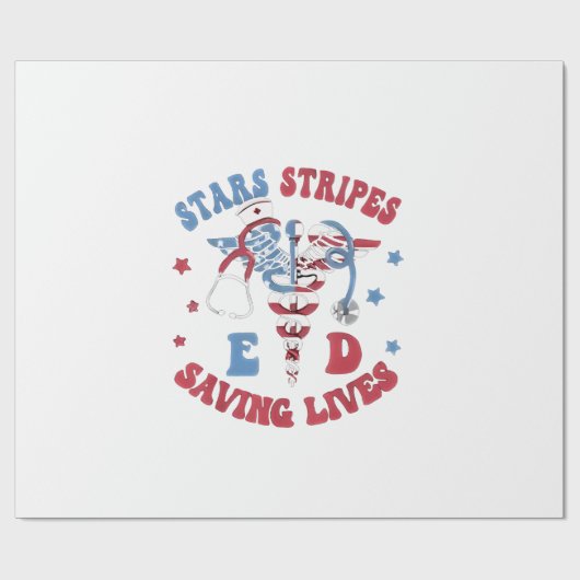 Stars Stripes E D Redden Levens Cadeaupapier (Vlak)