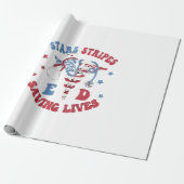 Stars Stripes E D Redden Levens Cadeaupapier (Uitgerold)