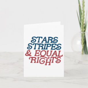 Stars Stripes en gelijke rechten Retro 4th of July Kaart