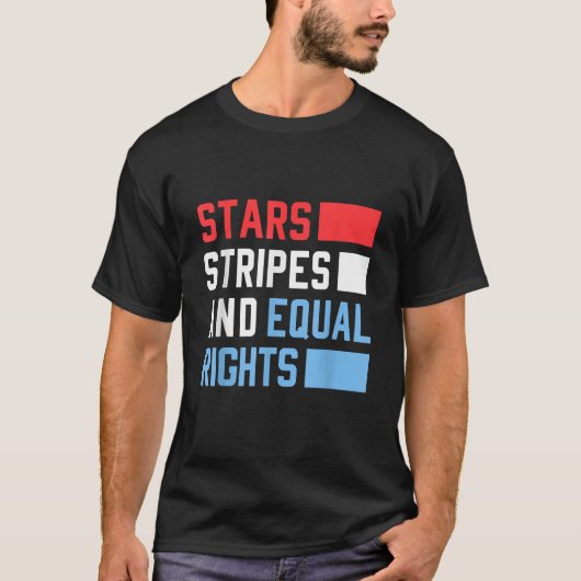 Stars Stripes en gelijke rechten Vrouwenrechten 4e T-shirt (Voorkant)