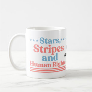 Stars Stripes en Mensenrechten Retro Feministisch Koffiemok