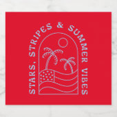 Stars Stripes en Summer Vibes Bier Etiket (Enkel label)