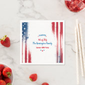 Stars & Stripes Familie BBQ 4 juli Viering Servet (Insitu)
