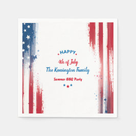 Stars & Stripes Familie BBQ 4 juli Viering Servet