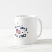 Stars Stripes Family Vibes Patriottische Mok Veren (Voorkant rechts)
