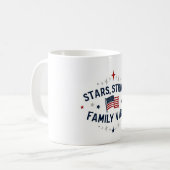 Stars Stripes Family Vibes Patriottische Mok Veren (Voorkant links)