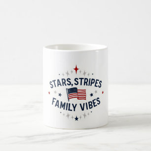 Stars Stripes Family Vibes Patriottische Mok Veren