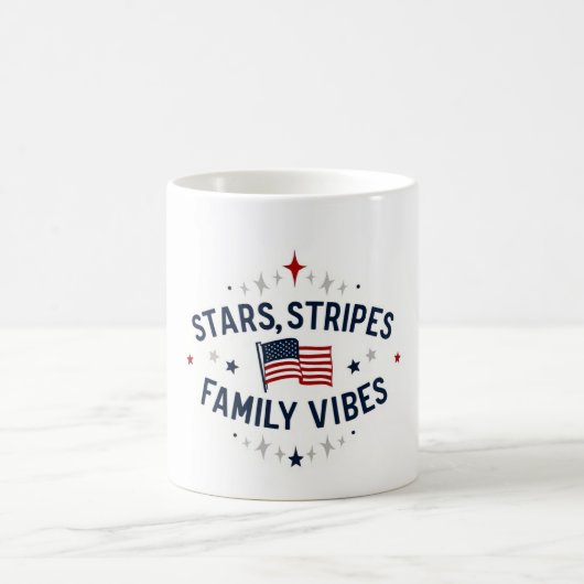 Stars Stripes Family Vibes Patriottische Mok Veren (Center)