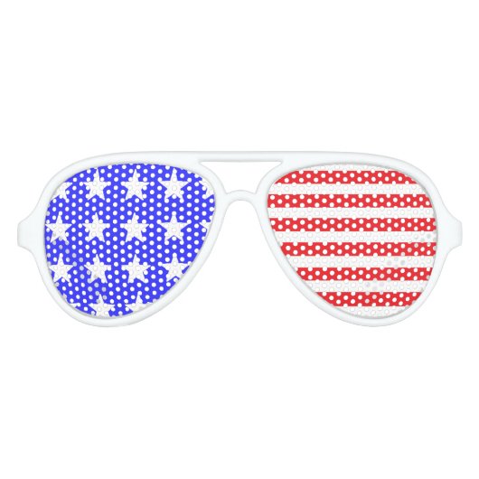 "Stars & Stripes" feesttinten Aviator Zonnebril (Voorkant)