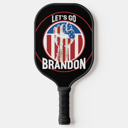 Stars Stripes Fist Let's Go Brandon Pickleball Paddle (Voorkant)