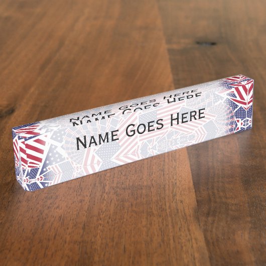 Stars & Stripes Forever Naambordje (Zijkant)