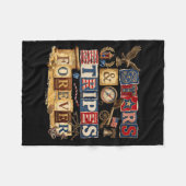 Stars Stripes Forever Patriottisch Amerikaans Vint Fleece Deken (Voorkant (Horizontaal))