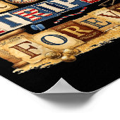 Stars Stripes Forever Patriottisch Amerikaans Vint Poster (Hoek)