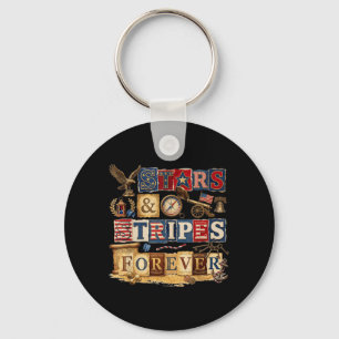 Stars Stripes Forever Patriottisch Amerikaans Vint Sleutelhanger
