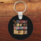 Stars Stripes Forever Patriottisch Amerikaans Vint Sleutelhanger (Voorkant)