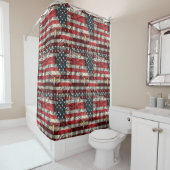 Stars & Stripes Gordijn Eagle Pride voor Badkamer (In situ)