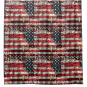 Stars & Stripes Gordijn Eagle Pride voor Badkamer (Voorkant)