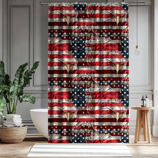 Stars & Stripes Gordijn Eagle Pride voor Badkamer