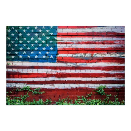 Stars & Stripes Graffiti Vlag Perfect Poster (Voorkant)