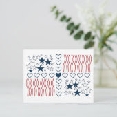 Stars Stripes Hearts Briefkaart (Staand voorkant)