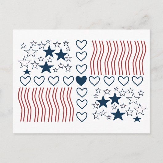 Stars Stripes Hearts Briefkaart (Voorkant)