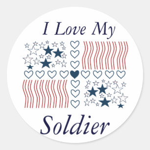 Stars Stripes Hearts Ronde Sticker