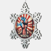 Stars & Stripes Lijsten: Verhoog uw herinneringen  Tin Sneeuwvlok Ornament (Rechts)