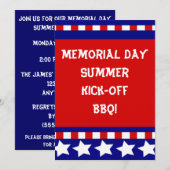 Stars & Stripes Memorial Day Juli 4 Uitnodigingen (Voorkant / Achterkant)