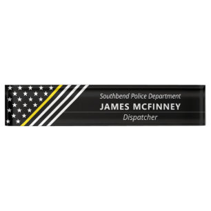 Stars stripes Monogram thin Yellow Line Dispatcher Naambordje