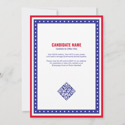 Stars & Stripes ontmoeten het politieke evenement Kaart (Achterkant)