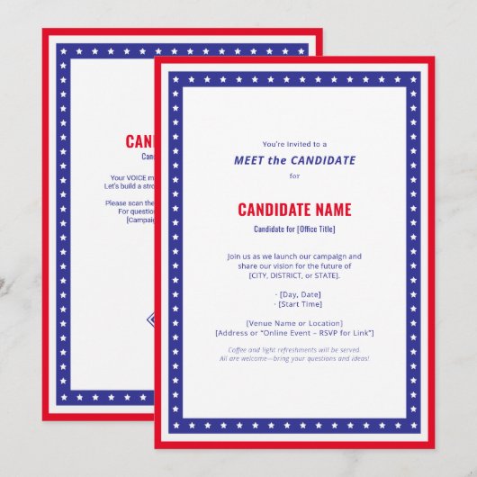 Stars & Stripes ontmoeten het politieke evenement Kaart (Voorkant / Achterkant)