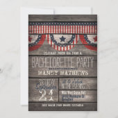 Stars & Stripes op Rustiek Hout Bachelorette Party Kaart (Voorkant)