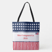 Stars & stripes Pageant Titel Boodschappentas Tote Bag (Voorkant)